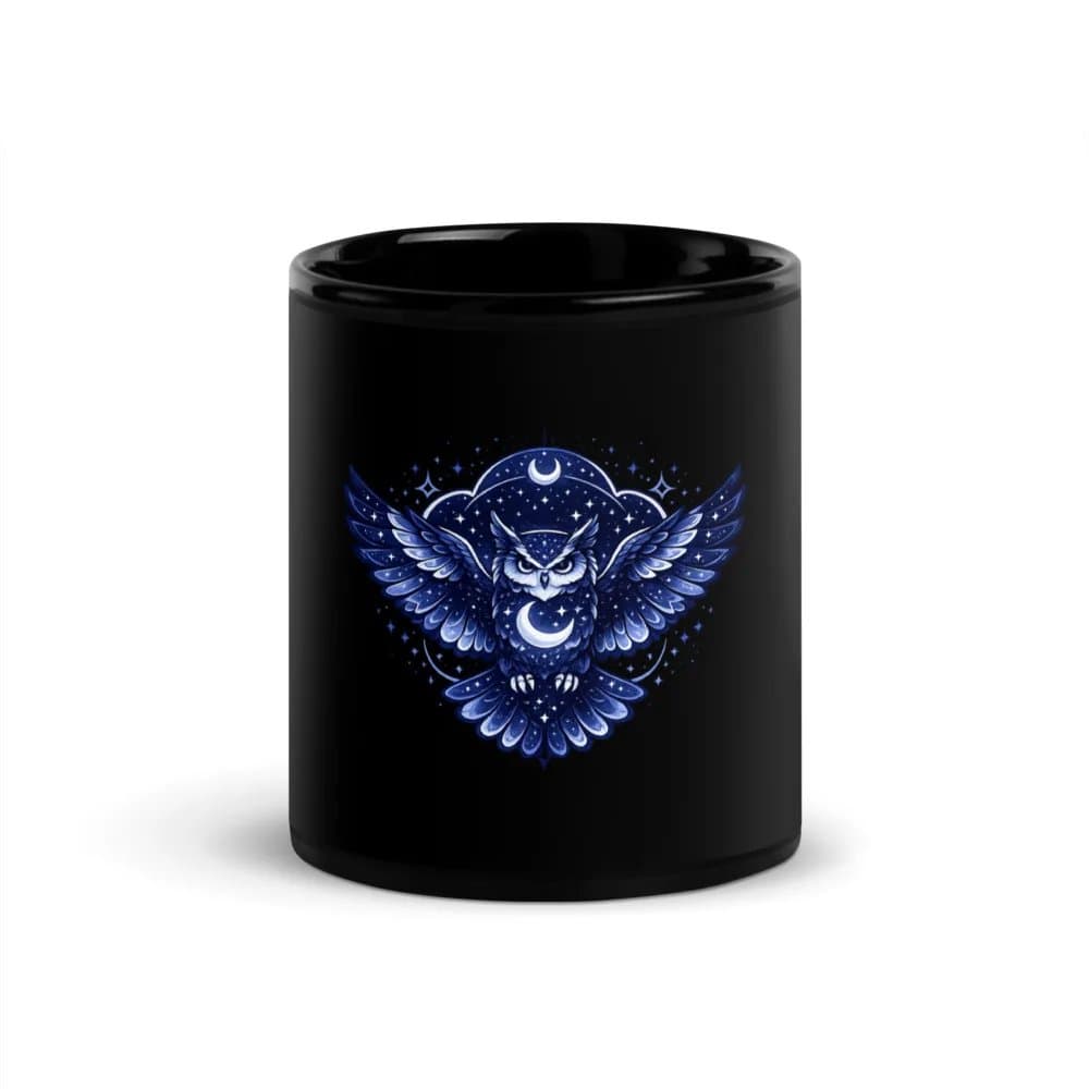 Night Owl - Black Glossy Mug